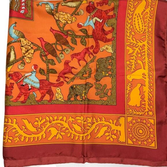 Hermes Carré 90 EARLY AMERICA Red Silk Scarf  Boxed NWT - Picture 9 of 16
